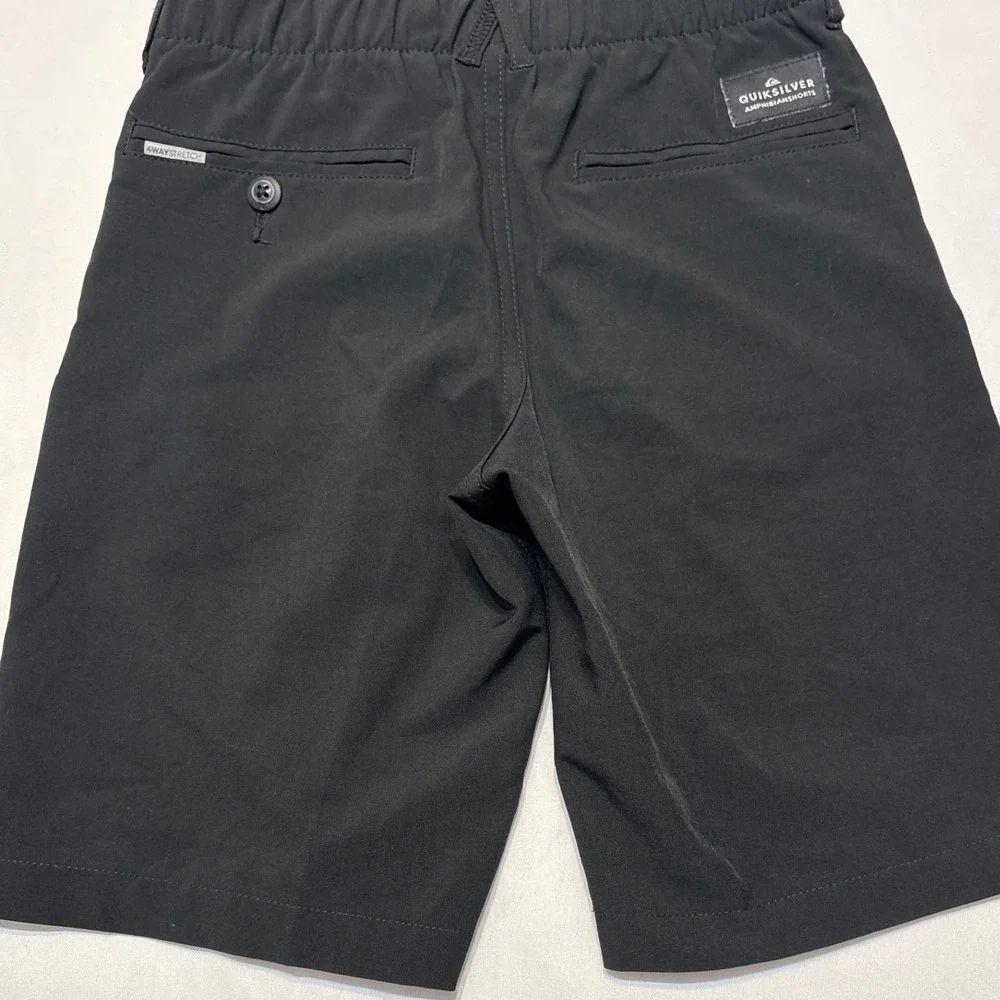 Quiksilver Kids Amphibian Hybrid Shorts Black 4-Way Stretch Size 7